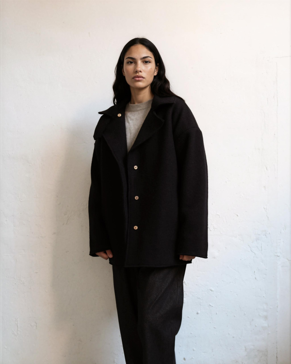 double layer 100% boiled wool jacket